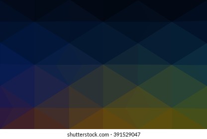 Multicolor dark polygonal illustration, which consist of triangles. Geometric background in Origami style with gradient. Triangular design for your business. Rainbow, spectrum image.
