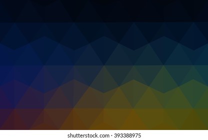 Multicolor dark polygonal illustration, which consist of triangles. Geometric background in Origami style with gradient. Triangular design for your business. Rainbow, spectrum image.