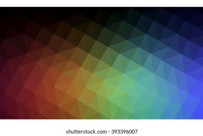 Multicolor dark polygonal illustration, which consist of triangles. Geometric background in Origami style with gradient. Triangular design for your business. Rainbow, spectrum image.