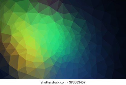 Multicolor dark polygonal illustration, which consist of triangles. Geometric background in Origami style with gradient. Triangular design for your business. Rainbow, spectrum image.