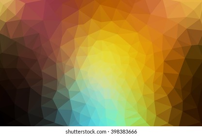 Multicolor dark polygonal illustration, which consist of triangles. Geometric background in Origami style with gradient. Triangular design for your business. Rainbow, spectrum image.
