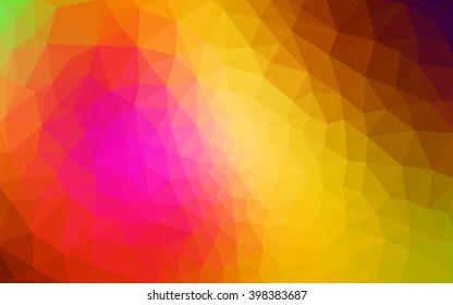 Multicolor dark polygonal illustration, which consist of triangles. Geometric background in Origami style with gradient. Triangular design for your business. Rainbow, spectrum image.