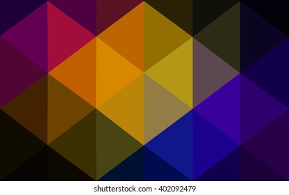 Multicolor dark polygonal illustration, which consist of triangles. Geometric background in Origami style with gradient. Triangular design for your business. Rainbow, spectrum image.