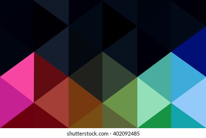 Multicolor dark polygonal illustration, which consist of triangles. Geometric background in Origami style with gradient. Triangular design for your business. Rainbow, spectrum image.