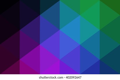 Multicolor dark polygonal illustration, which consist of triangles. Geometric background in Origami style with gradient. Triangular design for your business. Rainbow, spectrum image.