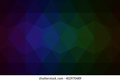 Multicolor dark polygonal illustration, which consist of triangles. Geometric background in Origami style with gradient. Triangular design for your business. Rainbow, spectrum image.