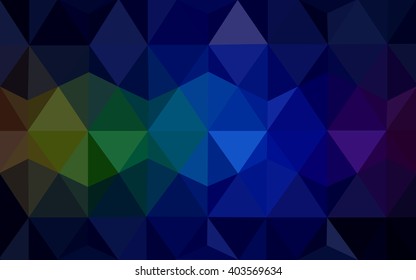 Multicolor dark polygonal illustration, which consist of triangles. Geometric background in Origami style with gradient. Triangular design for your business. Rainbow, spectrum image.