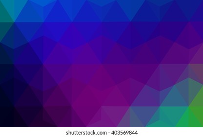 Multicolor dark polygonal illustration, which consist of triangles. Geometric background in Origami style with gradient. Triangular design for your business. Rainbow, spectrum image.