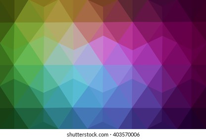 Multicolor dark polygonal illustration, which consist of triangles. Geometric background in Origami style with gradient. Triangular design for your business. Rainbow, spectrum image.