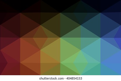 Multicolor dark polygonal illustration, which consist of triangles. Geometric background in Origami style with gradient. Triangular design for your business. Rainbow, spectrum image.