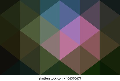 Multicolor dark polygonal illustration, which consist of triangles. Geometric background in Origami style with gradient. Triangular design for your business. Rainbow, spectrum image.