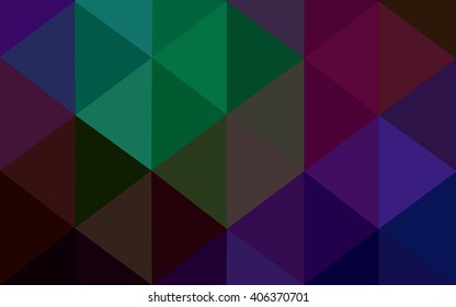 Multicolor dark polygonal illustration, which consist of triangles. Geometric background in Origami style with gradient. Triangular design for your business. Rainbow, spectrum image.