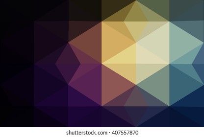 Multicolor dark polygonal illustration, which consist of triangles. Geometric background in Origami style with gradient. Triangular design for your business. Rainbow, spectrum image.