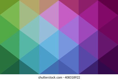Multicolor dark polygonal illustration, which consist of triangles. Geometric background in Origami style with gradient. Triangular design for your business. Rainbow, spectrum image.