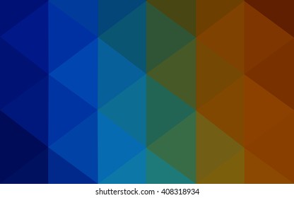 Multicolor dark polygonal illustration, which consist of triangles. Geometric background in Origami style with gradient. Triangular design for your business. Rainbow, spectrum image.