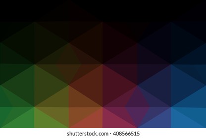 Multicolor dark polygonal illustration, which consist of triangles. Geometric background in Origami style with gradient. Triangular design for your business. Rainbow, spectrum image.
