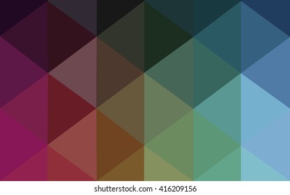Multicolor dark polygonal illustration, which consist of triangles. Geometric background in Origami style with gradient. Triangular design for your business. Rainbow, spectrum image.