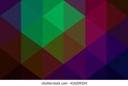 Multicolor dark polygonal illustration, which consist of triangles. Geometric background in Origami style with gradient. Triangular design for your business. Rainbow, spectrum image.