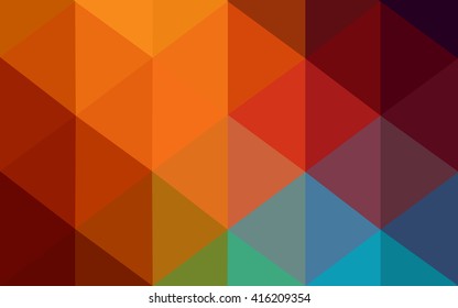 Multicolor dark polygonal illustration, which consist of triangles. Geometric background in Origami style with gradient. Triangular design for your business. Rainbow, spectrum image.