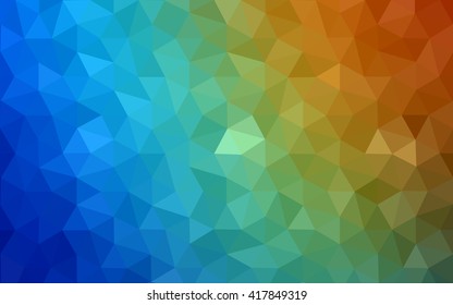 Multicolor dark polygonal illustration, which consist of triangles. Geometric background in Origami style with gradient. Triangular design for your business. Rainbow, spectrum image.