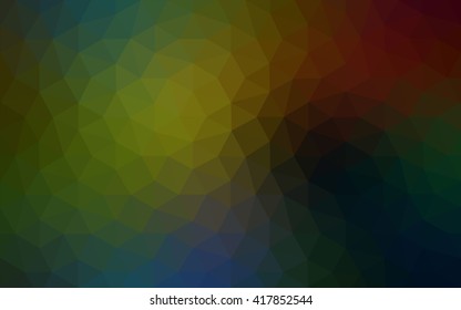 Multicolor dark polygonal illustration, which consist of triangles. Geometric background in Origami style with gradient. Triangular design for your business. Rainbow, spectrum image.