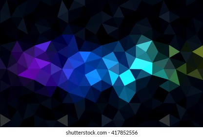Multicolor dark polygonal illustration, which consist of triangles. Geometric background in Origami style with gradient. Triangular design for your business. Rainbow, spectrum image.