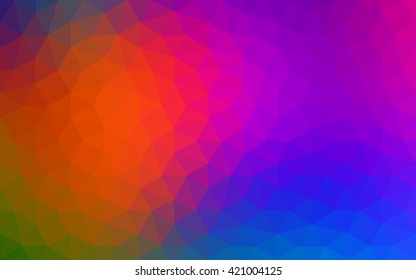 Multicolor dark polygonal illustration, which consist of triangles. Geometric background in Origami style with gradient. Triangular design for your business. Rainbow, spectrum image.