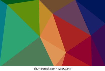 Multicolor dark polygonal illustration, which consist of triangles. Geometric background in Origami style with gradient. Triangular design for your business. Rainbow, spectrum image.