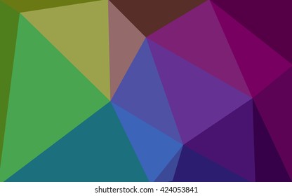 Multicolor dark polygonal illustration, which consist of triangles. Geometric background in Origami style with gradient. Triangular design for your business. Rainbow, spectrum image.