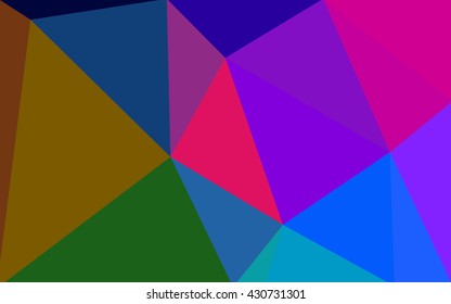 Multicolor dark polygonal illustration, which consist of triangles. Geometric background in Origami style with gradient. Triangular design for your business. Rainbow, spectrum image.