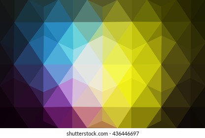 Multicolor dark polygonal illustration, which consist of triangles. Geometric background in Origami style with gradient. Triangular design for your business. Rainbow, spectrum image.
