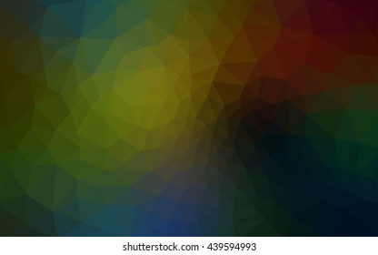 Multicolor dark polygonal illustration, which consist of triangles. Geometric background in Origami style with gradient. Triangular design for your business. Rainbow, spectrum image.