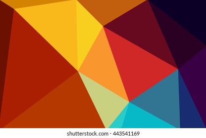 Multicolor dark polygonal illustration, which consist of triangles. Geometric background in Origami style with gradient. Triangular design for your business. Rainbow, spectrum image.