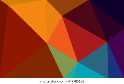 Multicolor dark polygonal illustration, which consist of triangles. Geometric background in Origami style with gradient. Triangular design for your business. Rainbow, spectrum image.