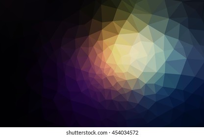 Multicolor dark polygonal illustration, which consist of triangles. Geometric background in Origami style with gradient. Triangular design for your business. Rainbow, spectrum image.