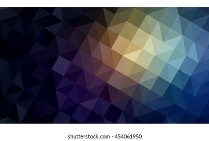 Multicolor dark polygonal illustration, which consist of triangles. Geometric background in Origami style with gradient. Triangular design for your business. Rainbow, spectrum image.