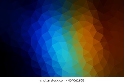 Multicolor dark polygonal illustration, which consist of triangles. Geometric background in Origami style with gradient. Triangular design for your business. Rainbow, spectrum image.
