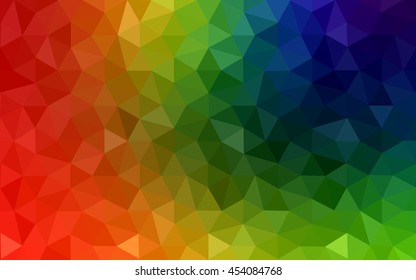 Multicolor dark polygonal illustration, which consist of triangles. Geometric background in Origami style with gradient. Triangular design for your business. Rainbow, spectrum image.