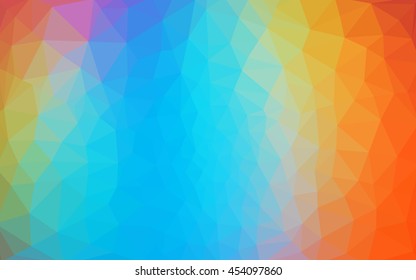 Multicolor dark polygonal illustration, which consist of triangles. Geometric background in Origami style with gradient. Triangular design for your business. Rainbow, spectrum image.