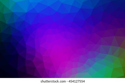 Multicolor dark polygonal illustration, which consist of triangles. Geometric background in Origami style with gradient. Triangular design for your business. Rainbow, spectrum image.