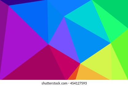 Multicolor dark polygonal illustration, which consist of triangles. Geometric background in Origami style with gradient. Triangular design for your business. Rainbow, spectrum image.