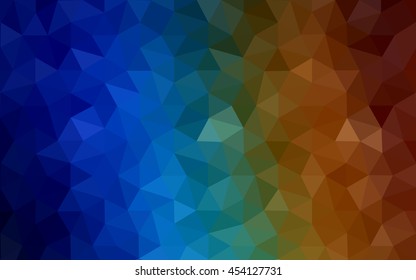 Multicolor dark polygonal illustration, which consist of triangles. Geometric background in Origami style with gradient. Triangular design for your business. Rainbow, spectrum image.