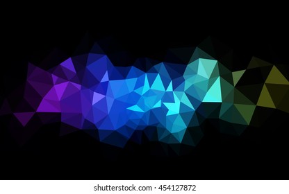 Multicolor dark polygonal illustration, which consist of triangles. Geometric background in Origami style with gradient. Triangular design for your business. Rainbow, spectrum image.