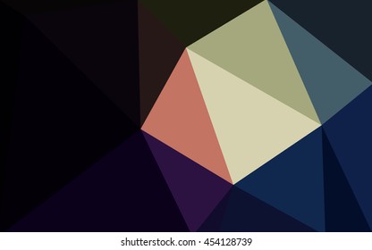 Multicolor dark polygonal illustration, which consist of triangles. Geometric background in Origami style with gradient. Triangular design for your business. Rainbow, spectrum image.