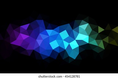 Multicolor dark polygonal illustration, which consist of triangles. Geometric background in Origami style with gradient. Triangular design for your business. Rainbow, spectrum image.