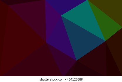 Multicolor dark polygonal illustration, which consist of triangles. Geometric background in Origami style with gradient. Triangular design for your business. Rainbow, spectrum image.