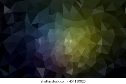 Multicolor dark polygonal illustration, which consist of triangles. Geometric background in Origami style with gradient. Triangular design for your business. Rainbow, spectrum image.