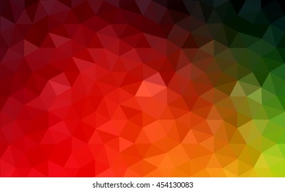 Multicolor dark polygonal illustration, which consist of triangles. Geometric background in Origami style with gradient. Triangular design for your business. Rainbow, spectrum image.