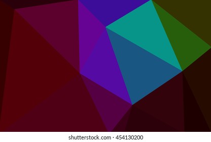 Multicolor dark polygonal illustration, which consist of triangles. Geometric background in Origami style with gradient. Triangular design for your business. Rainbow, spectrum image.