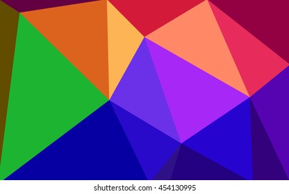 Multicolor dark polygonal illustration, which consist of triangles. Geometric background in Origami style with gradient. Triangular design for your business. Rainbow, spectrum image.